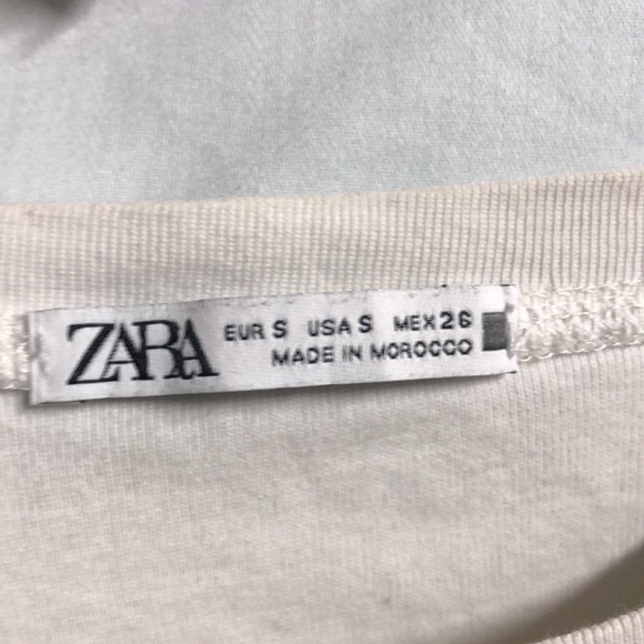 Zara purple Amore small cropped T-shirt white has spots - Picture 9 of 9